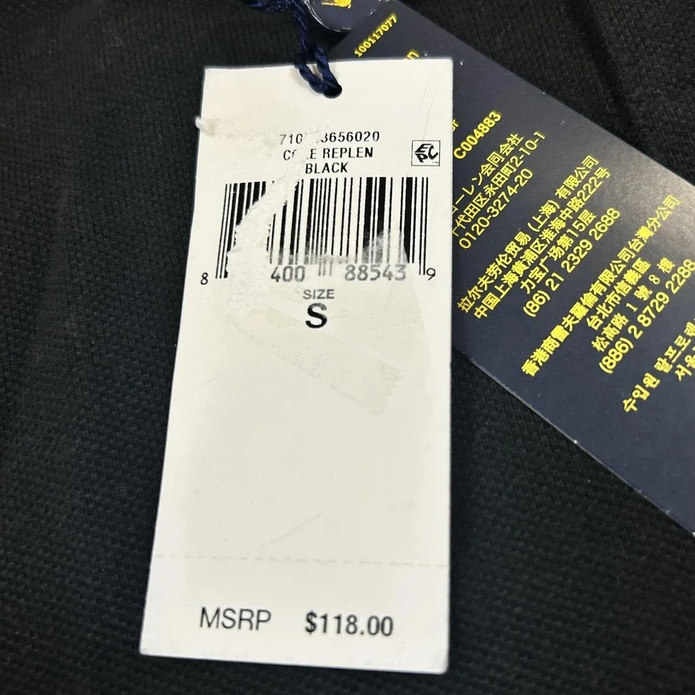 Polo Ralph Lauren Polo Shirt Mens Small Black Classic Fit Knit Cotton Pony NWT